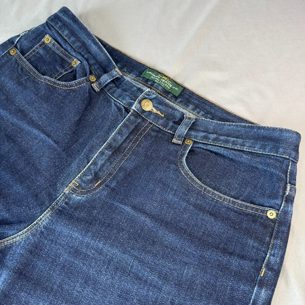Lauren Ralph Lauren LRL Classic Straight Jeans Denim Embroidered Logo Preppy 12P